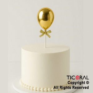 CAKE TOPPER GLOBO ORO  X 1